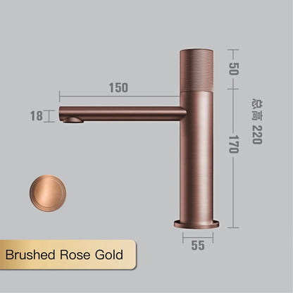 Brass Black Bathroom Faucet – High-End Hot & Cold Round Hand Washing Faucet for Toilet & Hotel