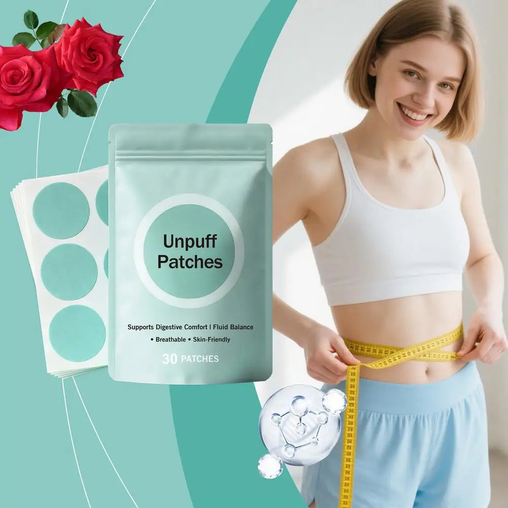 30 Patch Unpuff Digestive Support Patches – Appetite Control & Fluid Balance Breathable Wellness Patches