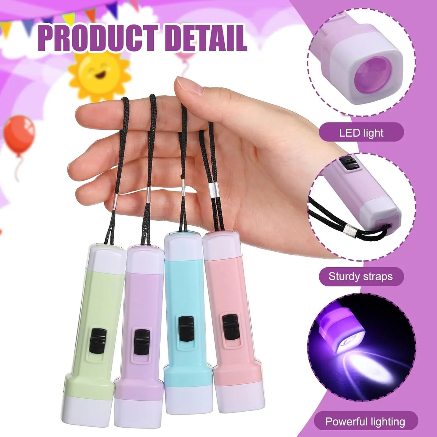 Mini LED Flashlights Toy — 5-100pcs Party Favors for Kids, Halloween, Christmas & Wedding Gifts