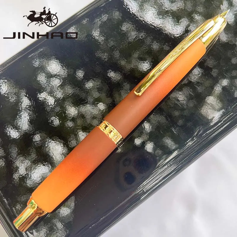 Jinhao 10 Metal Fountain Pen – Press-Out Nib, Retractable Fine Nib with Ink Converter