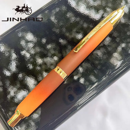 Jinhao 10 Metal Fountain Pen – Press-Out Nib, Retractable Fine Nib with Ink Converter