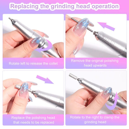45000RPM Electric Nail Drill – Professional Rechargeable Nail File for Gel Nails, Portable Manicure Tool