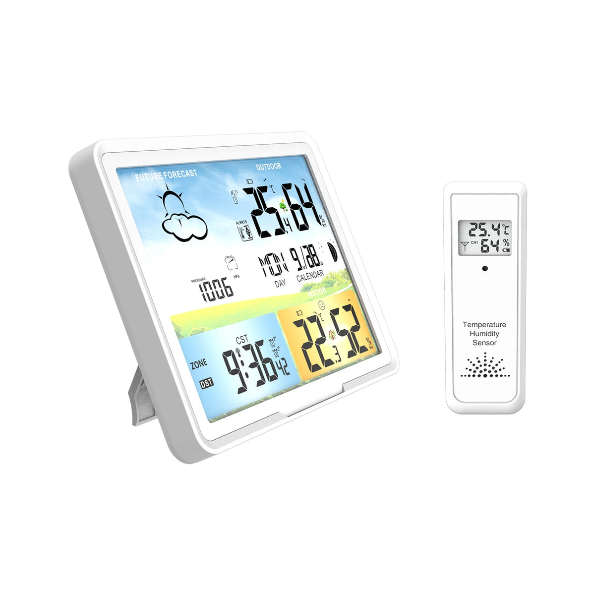 FABISENSE Wireless Weather Station - Indoor & Outdoor Thermometer Hygrometer with Forecast, Barometer, Moon Phase & USB Power