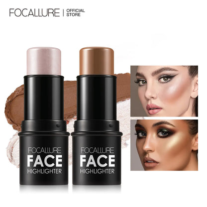 FOCALLURE Bronzer Highlighter Stick - Waterproof Body & Face Contour, Corrector & Illuminator Cream for Women's Makeup