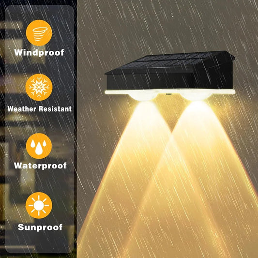 Solar LED Outdoor Wall Light - Waterproof Solar Powered Garden Lamp for Door Number, Balcony & Villa Decor