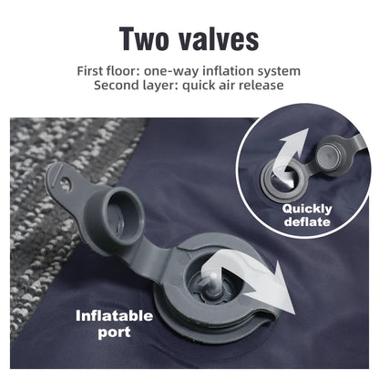 PACOONE Outdoor Camping Double Inflatable Mattress - Extra Wide Ultralight Folding Sleeping Pad