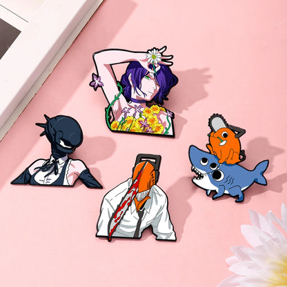 Chainsaw Man Anime Metal Brooches 4/6/10-Piece Set - Denji, Makima, Power and Reze Lapel Pins for Backpacks, Jackets and Gifts