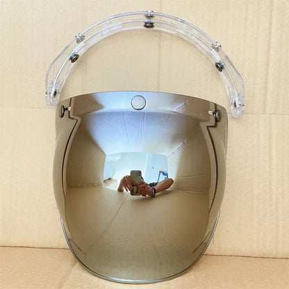 Open Face 3/4 Motorcycle Helmet Visor — Flip-Up Bubble PC Lens Windshield Shield for Casco Moto