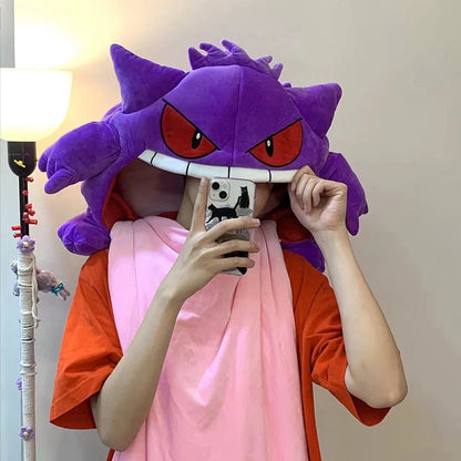 Pokemon Gengar Plush Sleep Pillow — Kawaii Anime Dual-Purpose Nap Blanket Toy Doll, Super Soft Gift