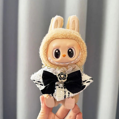 17cm Labubu Doll Monster Outfit & Accessories, DIY Sweet Princess Dress Cloak for Kids, High-Quality ED12B