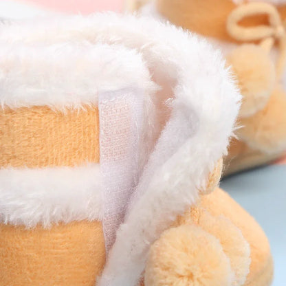 Newborn Baby Shoes — Soft Pompom Snow Boots for Girls & Boys, Warm Winter Toddler Booties