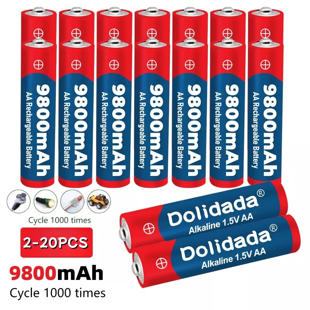 1.5V AA 9800mAh Rechargeable Battery – High-Quality Original AA for LED Lights, Toy Cameras, Microphones