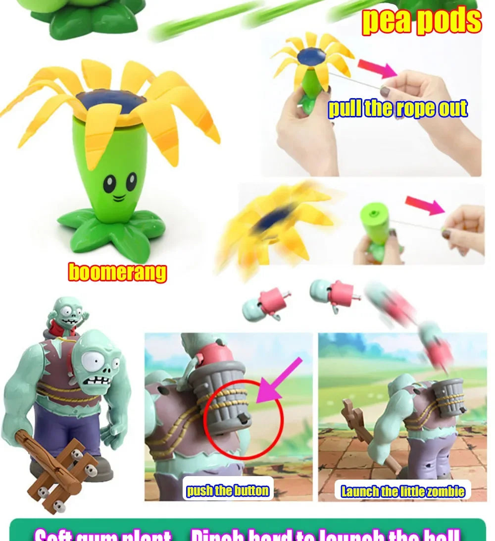 Plants vs Zombies PVZ Pea Shooter Boss Action Figure – Dave Allstar Toy Doll for Kids Gift