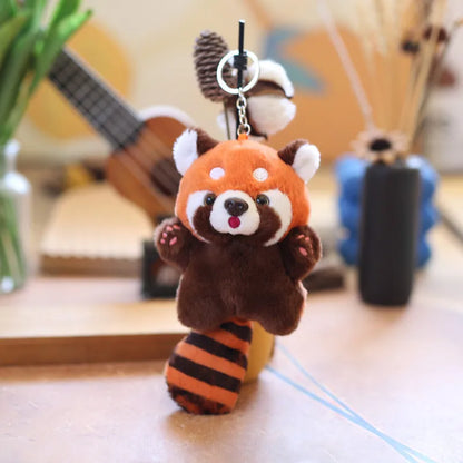 Yupsk Red Panda Plush Keychain - Cute Cartoon Stuffed Animal Pendant for Backpacks and Gifts