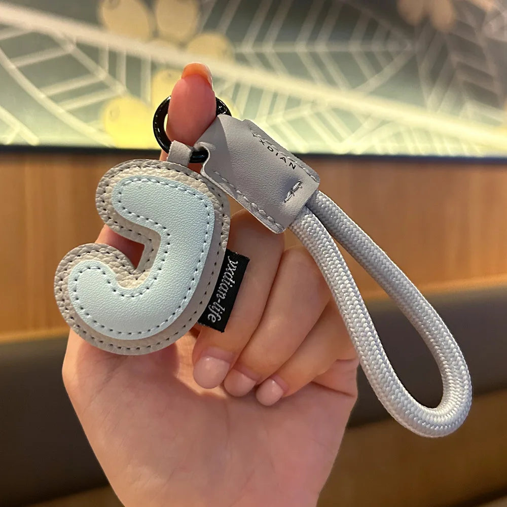 A-Z Leather Initial Keychain - Braided Wristband Pendant for Men & Women, Car, Bag & Phone Case Charm