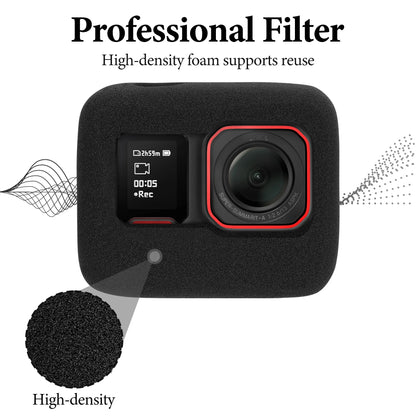 Geekria Windslayer Wind Muff Cover for Insta360 Ace Pro 2 & Ace Pro – Microphone Wind Noise Reduction Action Camera Accessory