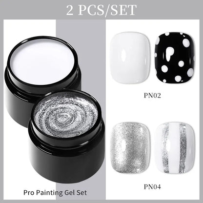BORN PRETTY Spider Wire Gel Nail Polish 5ml - Flower Drawing & Creative Point-to-Line Nail Art Gel Varnish