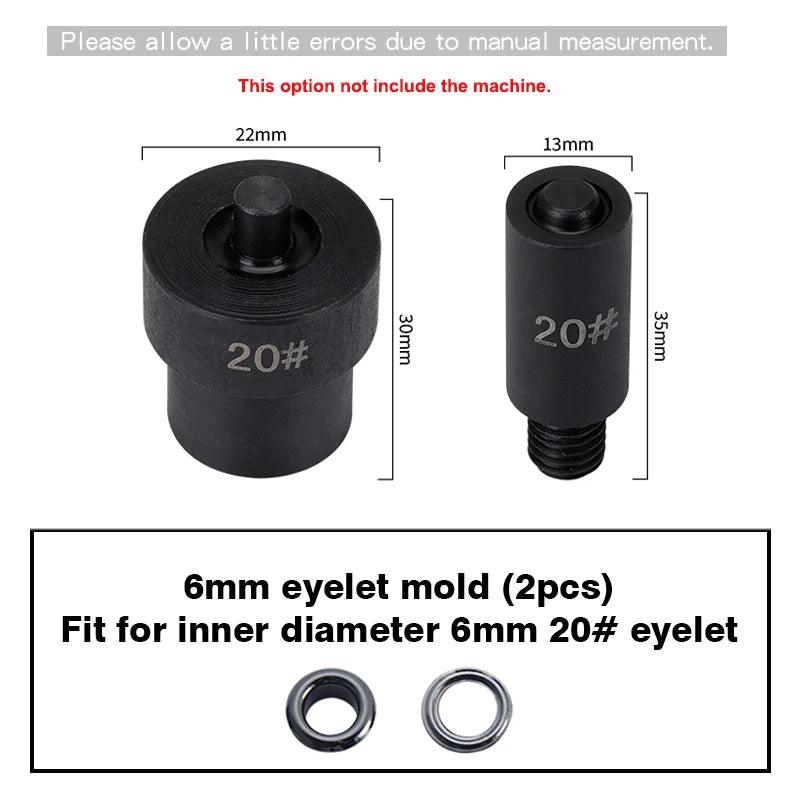 WUTA Manual Button Installation Tool – Mute Punching for Mushroom Rivets & Eyelets, DIY Hand Pressing Tool (With/Without Machine)