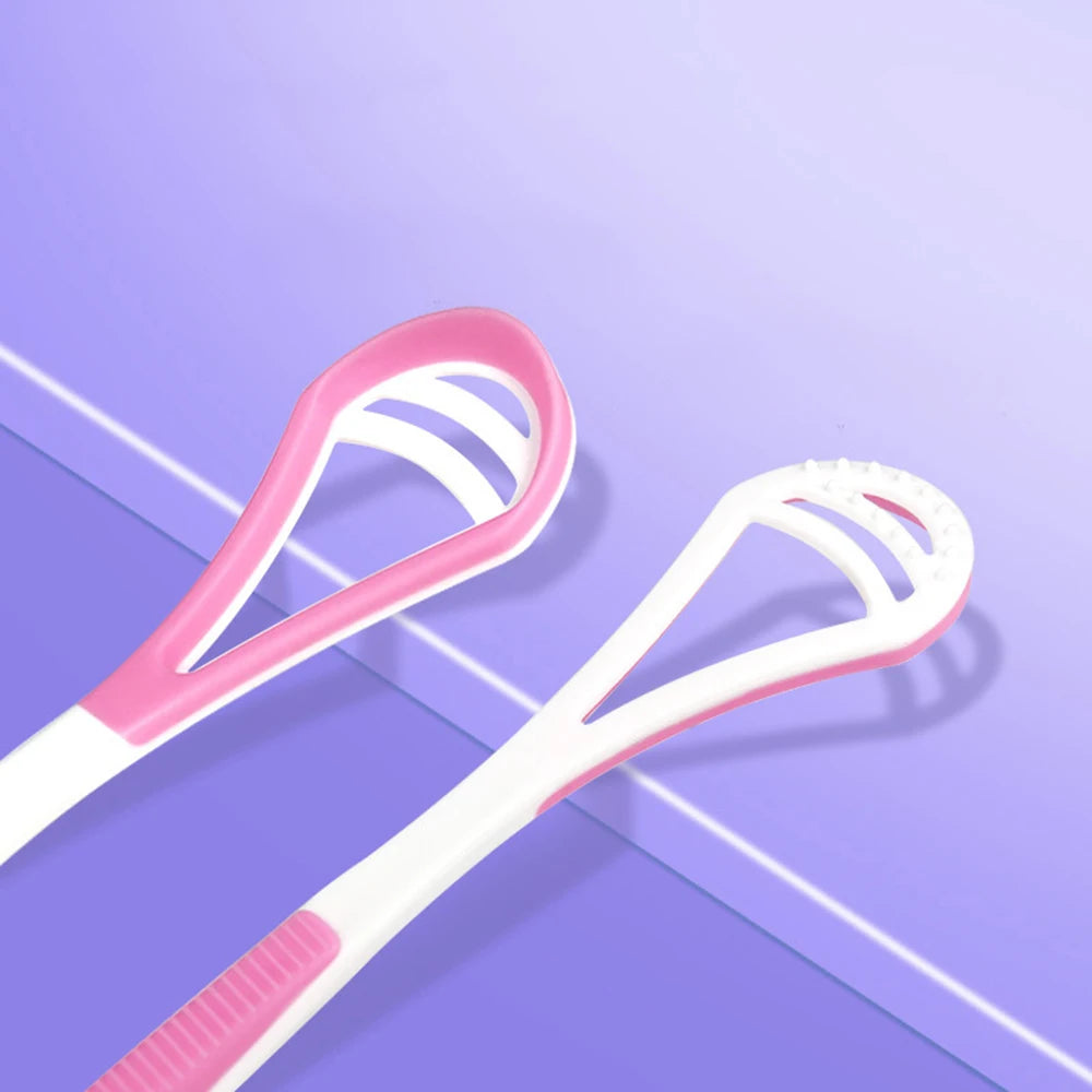 Reusable Double-Sided Tongue Cleaner - Professional Tongue Cleaning Scraper Brush for Adult Oral Care