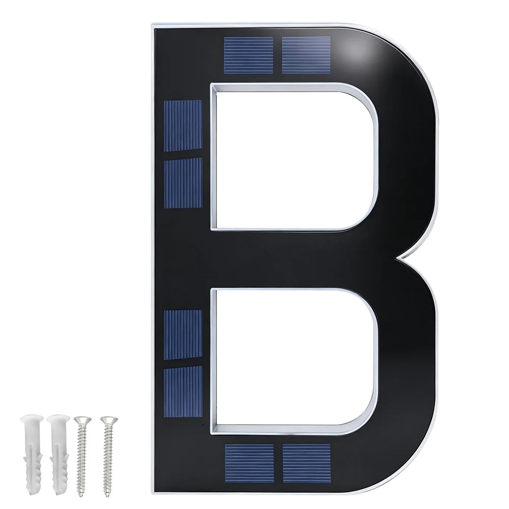 12CM Solar House Number Light - LED Outdoor Address Sign with Light Sensor for Home & Doorway