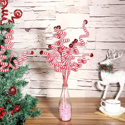 Christmas Tree Decoration Woolen Bells – Curly Pick Branch Ornaments for Xmas, Holiday & Chinese New Year