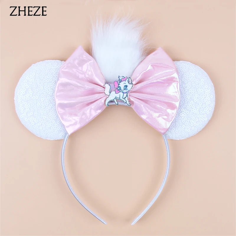Disney Cartoon Mouse Ears Headband - Sequin Bow Hair Accessory for Girls, Birthday Parties & Cosplay
