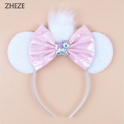 Disney Cartoon Mouse Ears Headband - Sequin Bow Hair Accessory for Girls, Birthday Parties & Cosplay