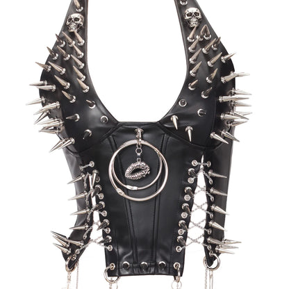 Y2K Gothic Spiked Tank Top - Punk Rock Emo Grunge Festival Style for Women