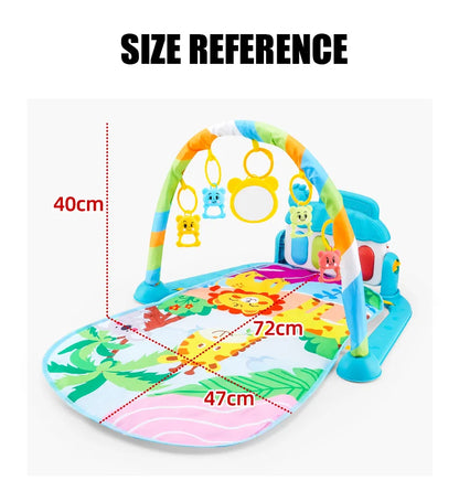 Baby Fitness Stand Music Play Gym – Newborn Piano Crawling Blanket & Pedal Activity Toy for Early Education (0-36 Months)