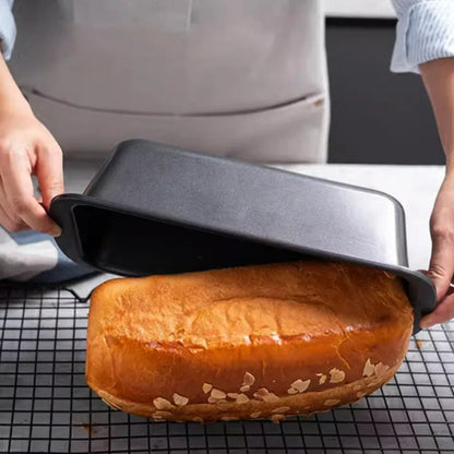 3-Piece Rectangular Nonstick Loaf Pan Set – Gray Carbon Steel Bread, Toast, Brownie & Pound Cake Baking Pans