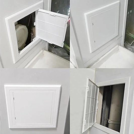 ABS Access Panel Door - White Push Type Inspection Hatch Cover For Wall, Ceiling & Maintenance Openings