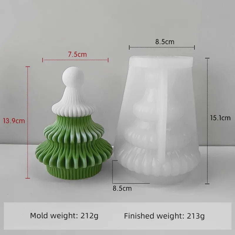 3D Origami Christmas Tree Silicone Mold — DIY Aroma Candle, Plaster & Gel Mold for Handmade Creative Holiday Decorations