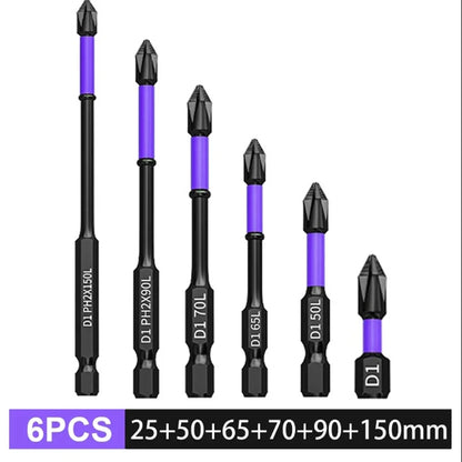 5/12 Pcs Magnetic Screwdriver Bit Set – Non-Slip Shockproof Phillips Impact & Hex Shank Alloy Steel Bits for Power Tools