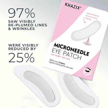 Retinol Microneedle Eye Patches - Hyaluronic Acid & Peptide Treatment for Crow's Feet and Fine Lines, 1 Pair