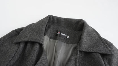 Men's Autumn & Winter Double-Breasted Casual Top Coat – Fashionable Mid-Length Coat for Men