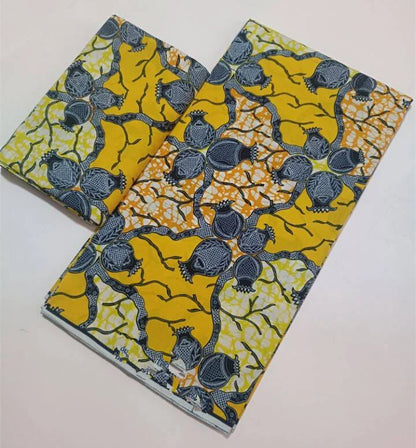 African Real Wax Print Fabric 100% Cotton - Ghana Style Ankara Pagne Nigeria Wax Tissu Soft Printed Fabric