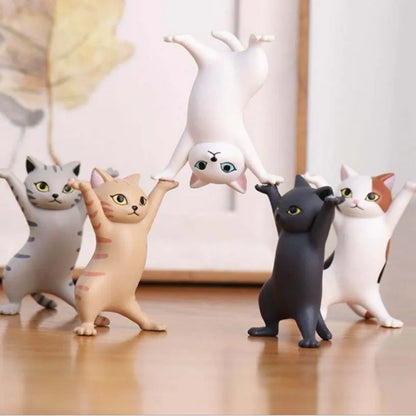 Dancing Cat Figure Decoration - 5 Enchanting Animation Cat Models - Fashion Toy Doll for Cake Decoration