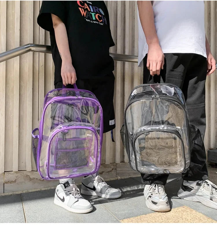 Transparent Shoulder Bag | Unisex Large Capacity Waterproof Multifunctional Backpack for Men & Women