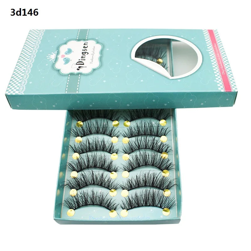 DINGSEN 10 Pairs Handmade Eyelash Fans – Individual False Lashes for Beauty & Makeup, Factory Price