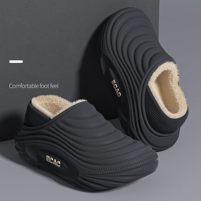 Waterproof Cotton Slippers for Men & Women – Warm Winter Home Shoes, Non-Slip Cozy Couple Cotton Slippers Indoor Comfort Footwear