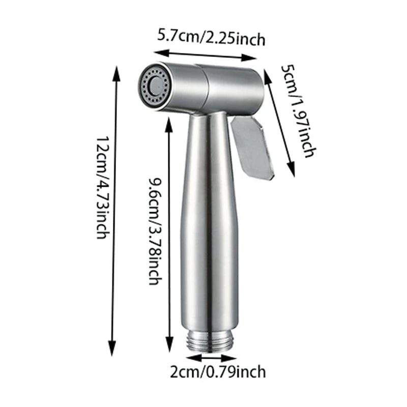 Baokemo Stainless Steel Toilet Spray Gun - Portable Bathroom Cleaning & High-Pressure Flushing Booster for Outdoor Use