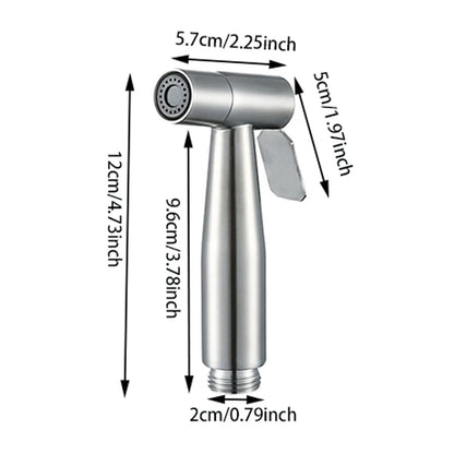 Baokemo Stainless Steel Toilet Spray Gun - Portable Bathroom Cleaning & High-Pressure Flushing Booster for Outdoor Use