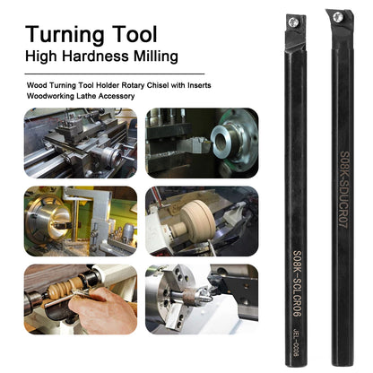 8-16mm Lathe Turning Tool Holder — Boring Bar & CNC Metal Cutter Rod with Shank and Inserts