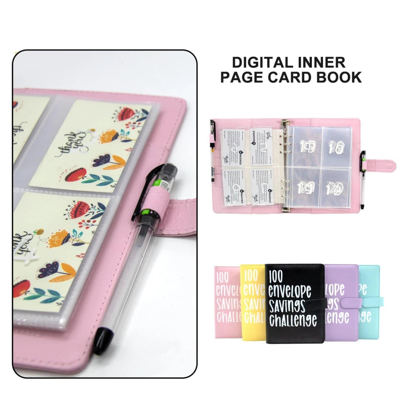 100 Envelope Challenge Binder – Savings Challenge Loose-Leaf Budget Binder with Cash Envelopes, Money Organizer System
