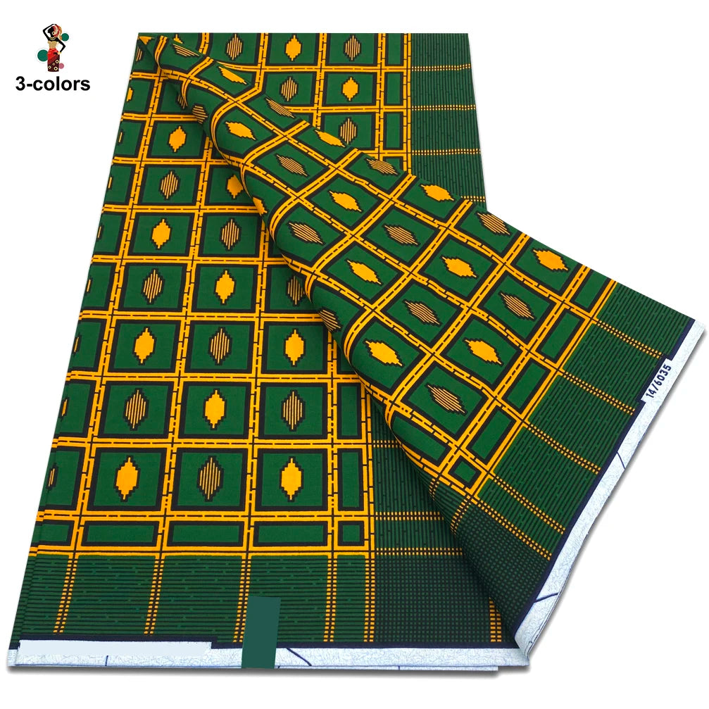 Newest African Ankara Wax Fabric - 100% Cotton Soft Dutch Hollandais Pagne Print for Dresses & Sewing