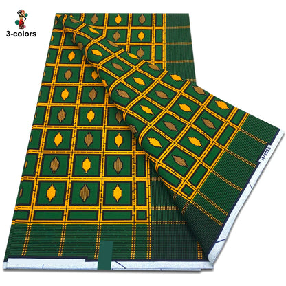 Newest African Ankara Wax Fabric - 100% Cotton Soft Dutch Hollandais Pagne Print for Dresses & Sewing