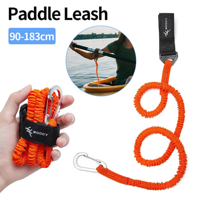 Elastic Kayak Paddle Leash – Adjustable Coiled Lanyard with Safety Hook for Fishing Rod, Pole & Rowing Boat Accessories