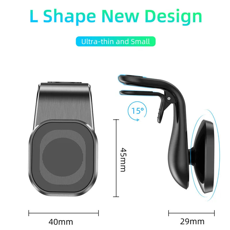 Magnetic Car Phone Holder - Universal Air Vent Mount with GPS Support for Smartphones