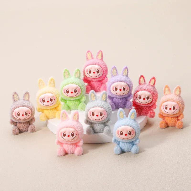 Labubu Macaron Mini Doll Blind Box – Handmade Candy Color Desktop Ornament, Exquisite Mystery Gift