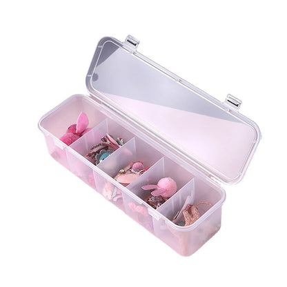Plastic Jewelry & Hair Accessories Organizer – 5-Compartment Storage Box for Desktop, Cables & Miscellaneous Items